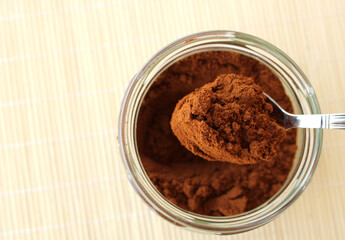 coffee in the jar and spoon