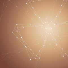 Geometric pattern with connected lines and dots.