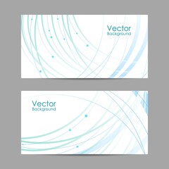 Set of horizontal banners with curves and dots