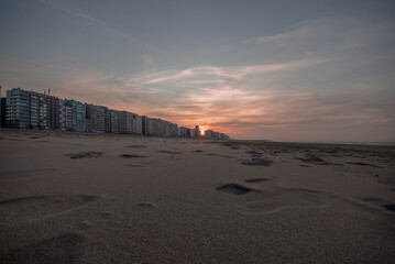 Sunset beach Blankenberge Belgium