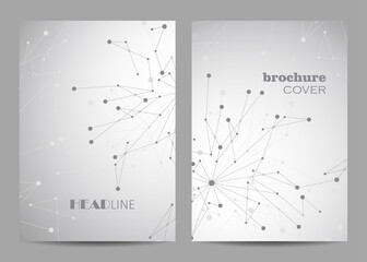 Vector templates for brochure cover in A4 size.
