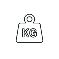 weight kg trendy flat style icon shape symbol. Mass mark logo sign. Vector illustration image. Isolated on white background. - obrazy, fototapety, plakaty