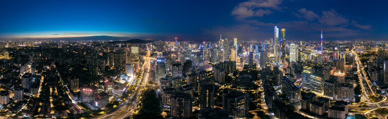 Night view of Guangzhou City, Guangdong Province, China