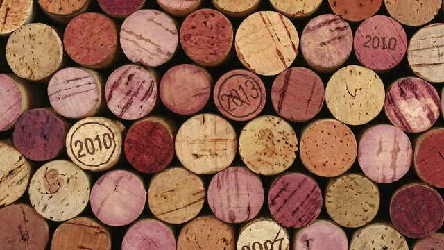 Close up background of used wine corks