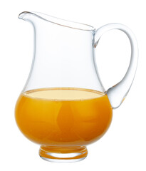 Glass jug for juice isolated on white