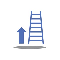 Step Ladder Flat Icon Vector Logo Template Illustration