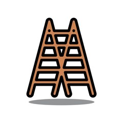 Step Ladder Flat Icon Vector Logo Template Illustration