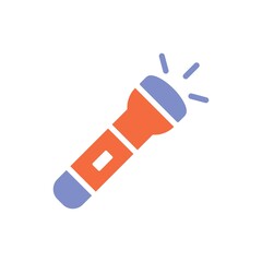 Flashlight Flat Icon Vector Logo Template Illustration