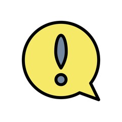 Exclamation Mark Flat Icon Vector Logo Template Illustration