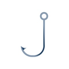 Fishhook Flat Icon Vector Logo Template Illustration