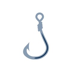 Fishhook Flat Icon Vector Logo Template Illustration