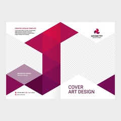 Fototapeta premium Design of catalog cover, booklet, flyer, creative composition of triangles, red background vector