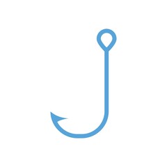 Fishhook Flat Icon Vector Logo Template Illustration