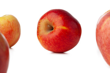 Bunch of red apples isolated on white background