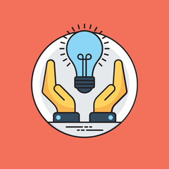 
Hands guarding a lightbulb an expression for idea generation
