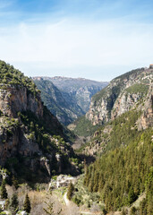 Fototapeta na wymiar Qadisha valley in Bsharri, Lebanon