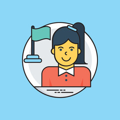 Smiling cartoon character is an icon for personal profile 
