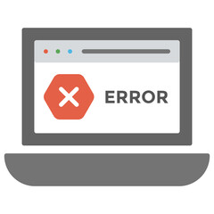 
Webpage with error sign symbolising web page error or web page not found 
