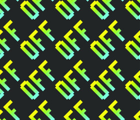 Seamless vector pixel off signs pattern. Multicolor rainbow outline repeat signs background. 10 eps design. For advertising banner, design, web, fabric, cover, wrapping etc.