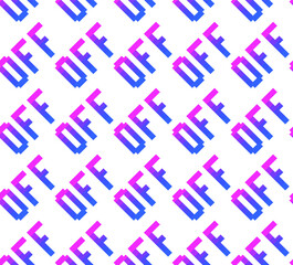 Seamless vector pixel off signs pattern. Multicolor rainbow outline repeat signs background. 10 eps design. For advertising banner, design, web, fabric, cover, wrapping etc.