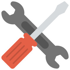 
Spanner and screwdriver symbolising website development tools 
