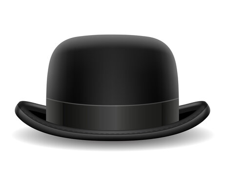 bowler hat black retro vector illustration