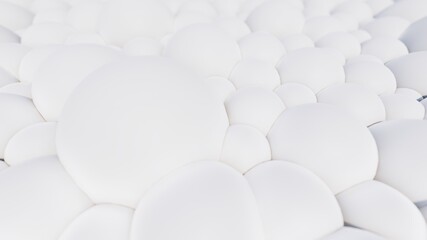 Abstract background of white balls 3d illustration