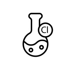 Linear chlorine icon from Hygiene outline collection. Vector