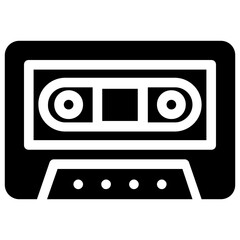 
A compact audio cassette flat icon 
