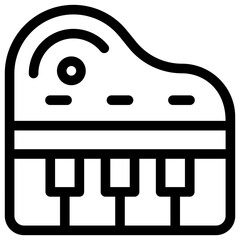 
A large keyboard musical instrument with wooden case 
