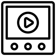 

An icon showing video player where a video has played to a quarter. 
