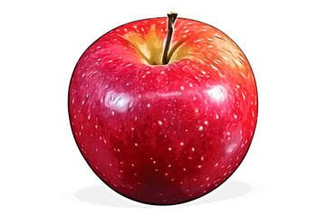 A red fresh apple on white background, isolated.