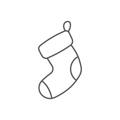 Decorative xmas sock for mobile concept and web design. Vector illustration.