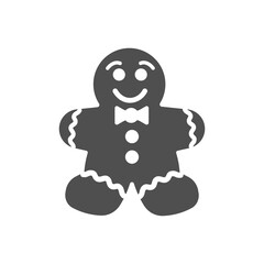 Christmas cookies Gingerbread man. New year biscuit ginger man. Vector illustration.