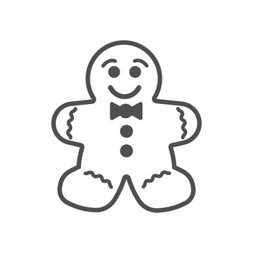Christmas cookies Gingerbread man. New year biscuit ginger man. Vector illustration.