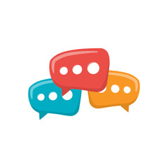 Colorful balloons used in dialogues in vector graphics