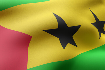 Sao Tome and Principe 3d flag