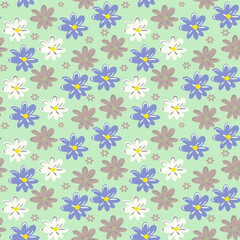 seamless vector flowers pattern on  background