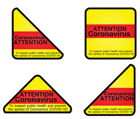 Coronavirus attention sign. vector illustration