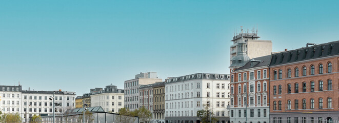 Architecture and Urban Landscape of Copenhagen, Scandinavia, Denmark. Buildings around Israel's Square (Israels Plads).