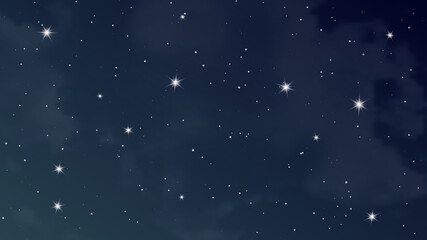 Naklejka na ściany i meble Night sky with clouds and many stars