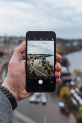 person holding smartphone