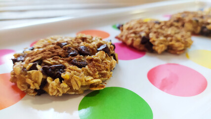 Cookies with banana and chocolate