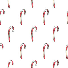 Family christmas, hand-drawn watercolor and ink seamless patterns with people, parents and kids, abstract shapes, cookies, candy cane, gifts, stars, cristmas stocking