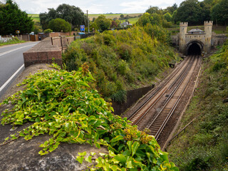 Clayton Tunnel beside the A273 road at Pyecombe, Sussex, UK, on the main London-Brighton railway...