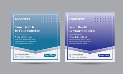 Medical Social Media Banner Designs & Templates  template details: Easy Customization and Editable 2 Color Versions Full  Vector Eps. File © mrikhokon