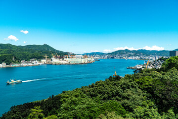Naklejka na ściany i meble 長崎県長崎市　女神大橋から見る風景