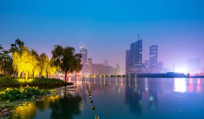 Night view of Hefei government affairs center