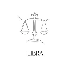 Libra Zodiac constellation. One line. Vector illustration in the style of minimalism.