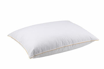 down pillow with cotton cover, isolate on a white background